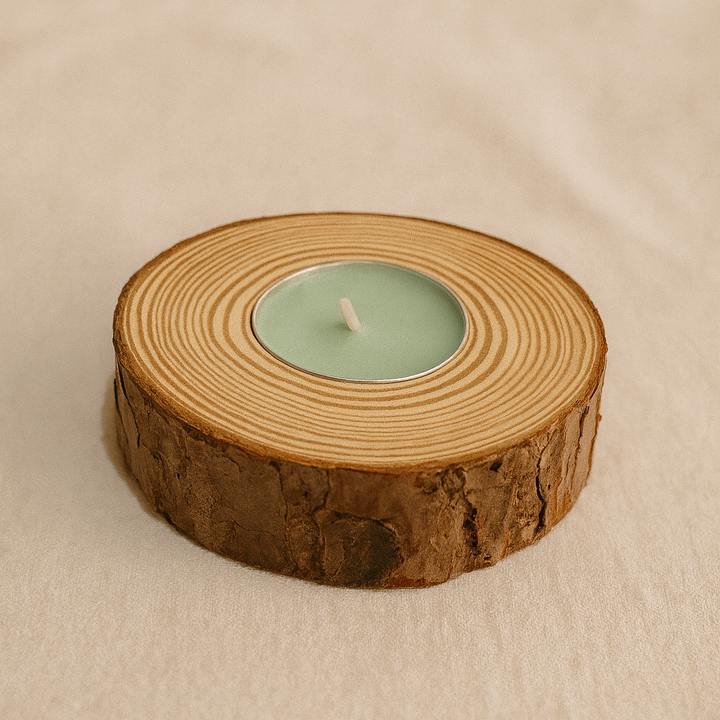 Set de portavelas de madera