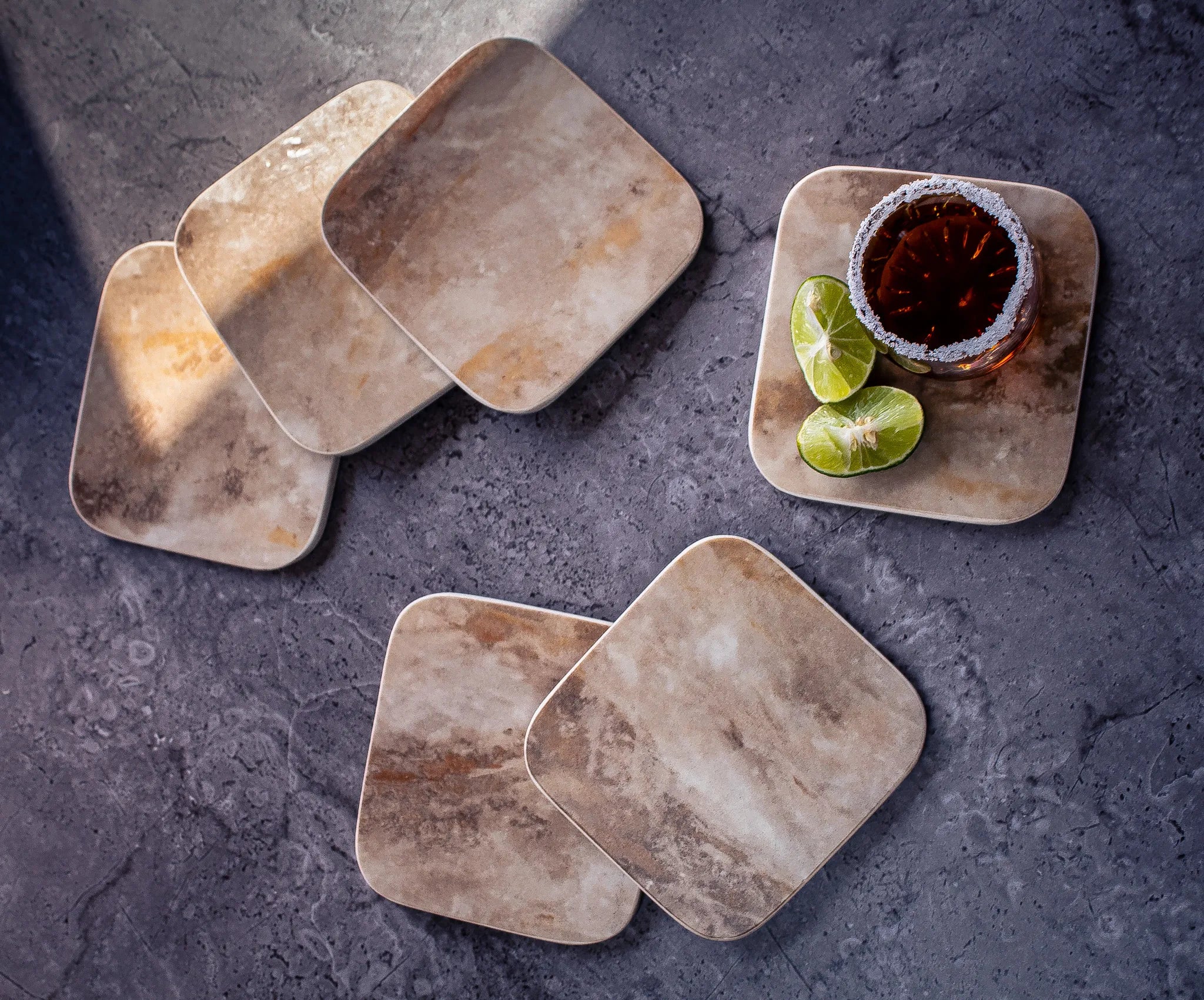 Posavasos de marmol (set de 6)