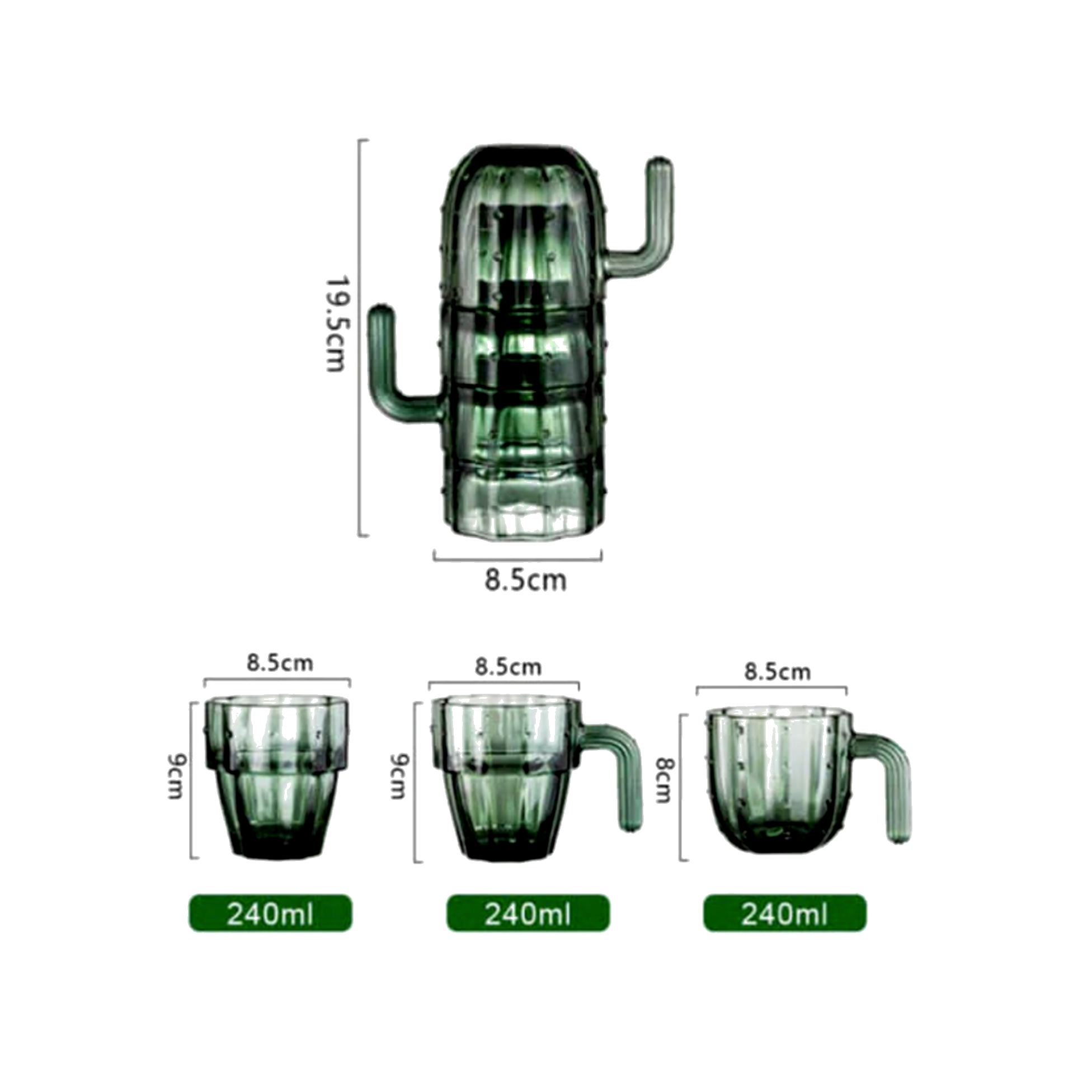 Set de tazas Cáctus