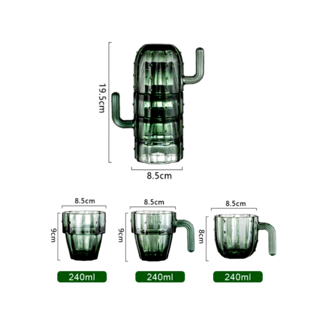 Set de tazas Cáctus